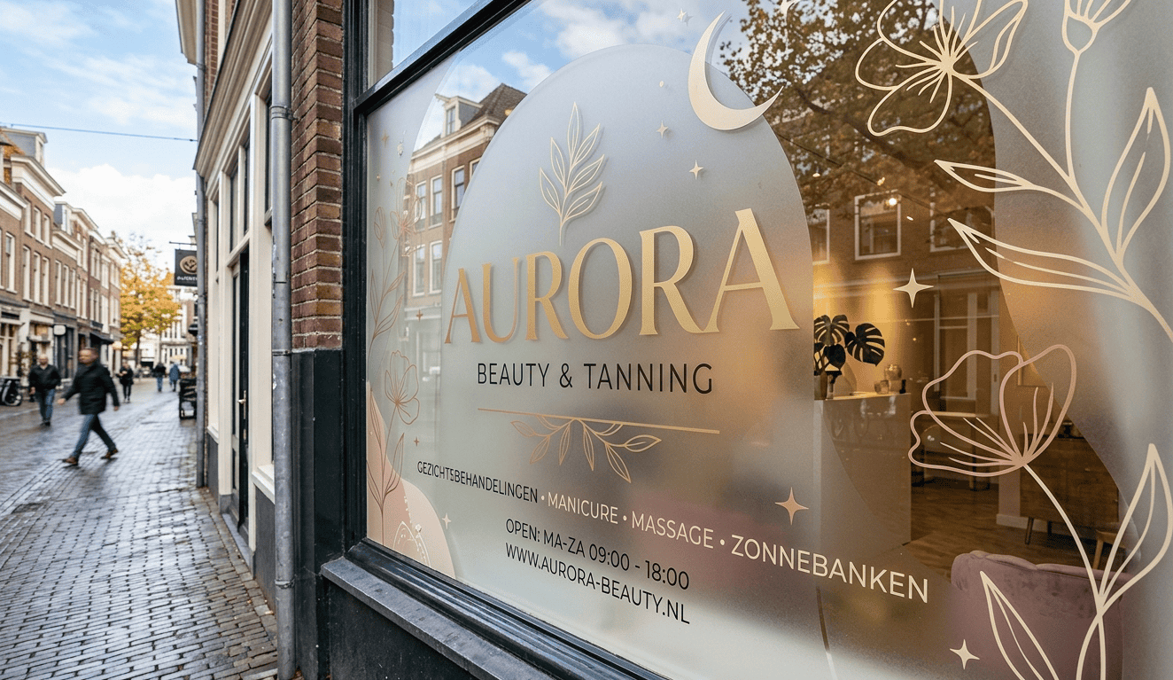 AI glasdecoratie winkelpand raambelettering signing studio van esch