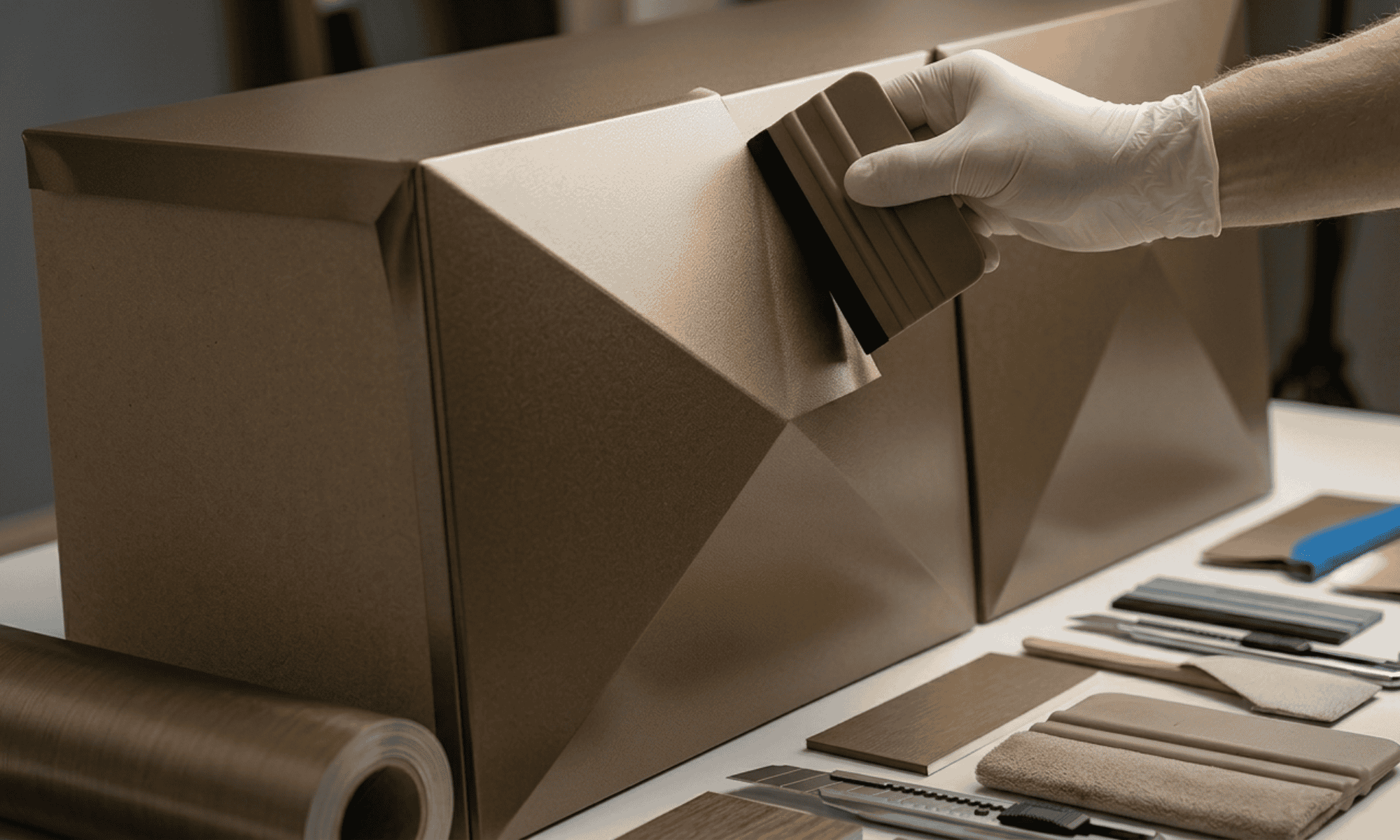 AI wrapping wrap materialen luxxe high end keuken interieur studio van esch