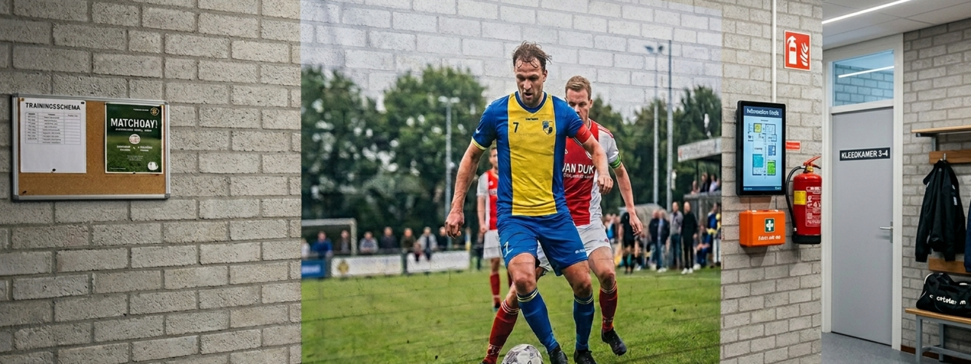 AI Airtex voetbalkleedkamer sportclub wandbekleding wrappen studio van esch oss